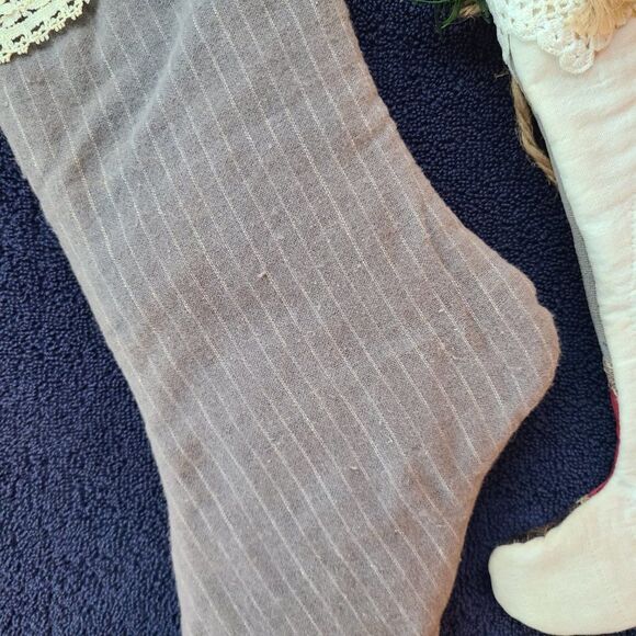 True Rustic Christmas Charm - Two Vintage Christmas Stockings From Quilt Pieces - Picture 12 of 16